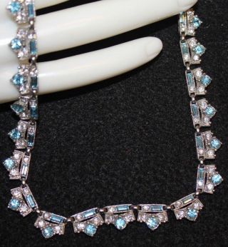 Stunning Bogoff Signed Vintage Necklace With Blue Stones Rare Style And Exc.
