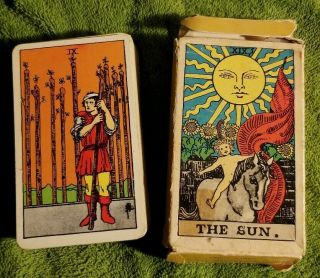 Vintage 1968 Albano - Waite Authentic Tarot Cards Color Deluxe Edition