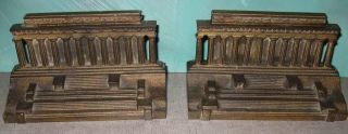 Vintage Bradley & Hubbard B & H Cast Iron Lincoln Memorial Book Ends - Pair