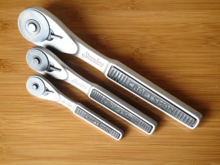 Vintage Craftsman Stainless Steel Ratchet Set - 1/2 ",  3/8 ",  & 1/4 " [rare]