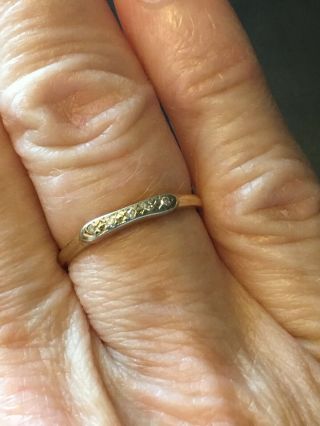 Vintage Antique Art Deco 14k Yellow Gold Diamond Wedding Band (663)