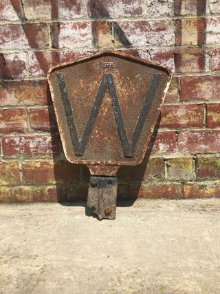 Antique Cast Iron N&w Norfolk & Western Railroad Whistle Sign Marker