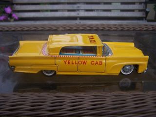 Vintage Tin Yellow Taxi Cab Friction Japan