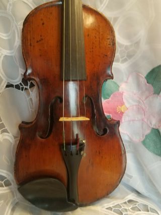 Old Antique Vintage Interesting Violin 4/4 Size Sound Good Preserve