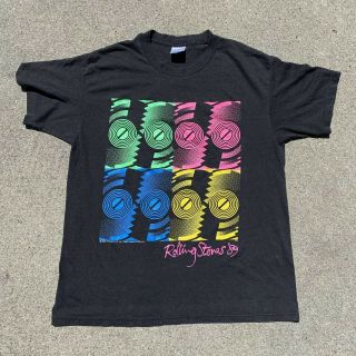 Vintage Rolling Stones Steel Wheels T - Shirt 1989 North American Tour Euc Black