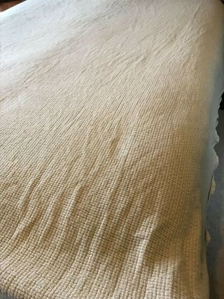 Vintage Ralph Lauren 100 Cotton Blanket Beige Tan Woven Made in USA 90 