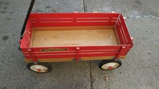 Vintage Radio Flyer Town & Country Wooden Wagon Kids Wood Sides