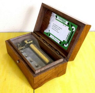 Rare N.  Vintage Switzerland Wood Music Box Thorens No.  30 Four Songs