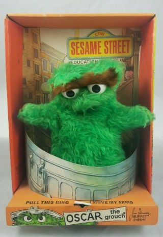 Vintage 1970 - 71 Educational Toys Sesame Street Oscar The Grouch Hand Puppet