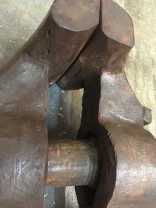 Rare Antique IRON CITY Heavy Duty Blacksmith’s Leg Vise 40.  5” Tall/ USA 9