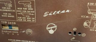 Vintage 1961 Blaupunkt Sultan Tube Type Radio Made in Germany 6