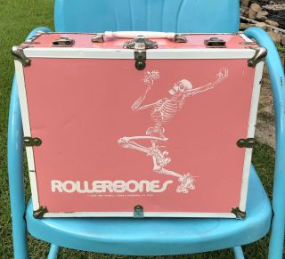 Vintage 1980 Powell Rollerbones Roller Bones Skate Case Pink Rare Speed Derby