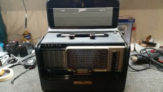 Vintage Zenith L600 Trans - Oceanic Wave Magnet Shortwave Portable Tube Radio