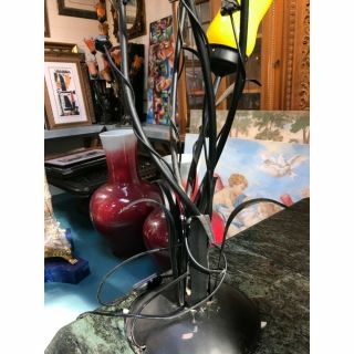 Bronze Table Lamp w/ Hand - Blown Glass 3