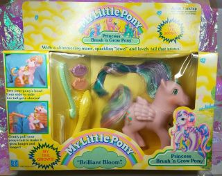 Mlp Vintage G1 My Little Pony Princess Brush N Grow Brilliant Bloom Mib