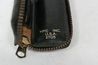 Vtg HPC Inc Lock Pick Set Made in USA for Escape Magic Zippered Leather Pouch 6