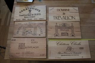6 Vintage French Wine Wood Crate Box Panels N°2