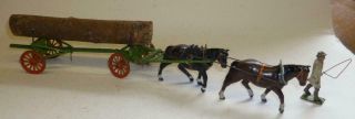 Britains Vintage Lead 12f Farm Timber Carriage And Carter Set - 1930 