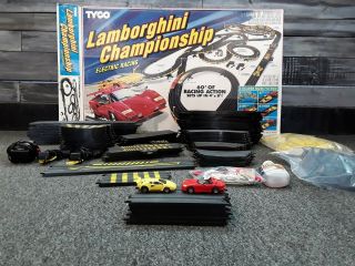 Wow Vtg Tyco Lamborghini Championship Magnum 440 X 2 Electric Racing Set