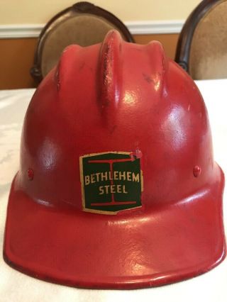 Vintage Bethlehem Steel E.  D.  Bullard " Hard Boiled " Fiberglass Hard Hat W/liner