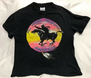 Vtg Neil Young Crazy Horse Ragged Glory 1991 Tour Shirt Size Xl