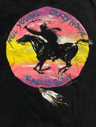 VTG Neil Young Crazy Horse Ragged Glory 1991 Tour Shirt Size XL 2
