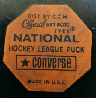TORONTO MAPLE LEAFS VINTAGE ART ROSS CONVERSE CCM TYER OFFICIAL GAME PUCK USA 4
