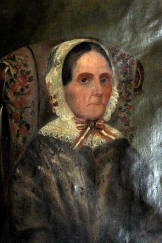 Old Master Antique 19c Portrait Of An Old Woman Oil On Canvas Painting