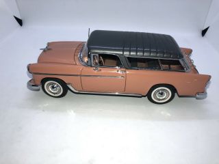 Vtg Danbury 1955 Chevrolet Nomad Station Wagon 1:24 Diecast Coral Gray Rare