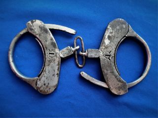 antique western cowboy MALTBY TRIGGER restraints spurs handcuffs leg irons w key 2