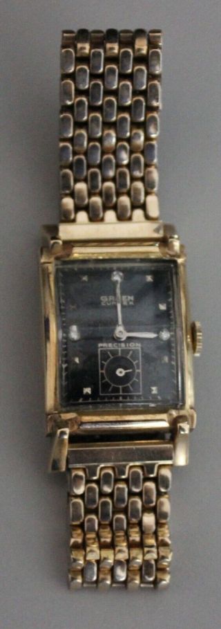 Vintage Gruen Curvex Precision 14k Gold 17 Jewels Art Deco Estate Wristwatch Nr