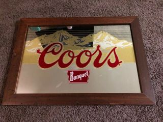 Vintage Coors Light Banquet Mirror Sign Advertisement Rare 27.  5x19.  5