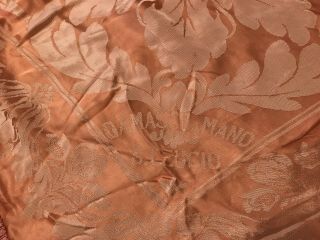 Vintage Damasco A Mano S.  Leucio Pink Silk Bedspread 2