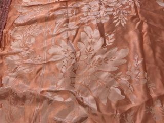 Vintage Damasco A Mano S.  Leucio Pink Silk Bedspread 3