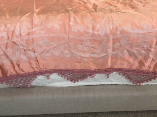Vintage Damasco A Mano S.  Leucio Pink Silk Bedspread 6