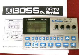 Vintage Boss Dr - 110 Dr.  Rhythm Dr110 Drum Machine W/ Hand Clap