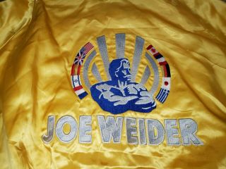 Vtg 80s Joe Weider Bodybuilder Muscles Work Out Rare Satin Promo Jacket 44 L