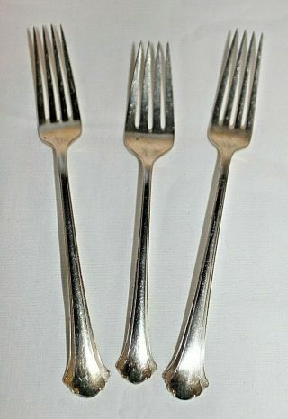 (3) Vintage Towle Sterling Silver 6.  5 " 7.  25 " Forks No Mono 128g Chippendale Patt