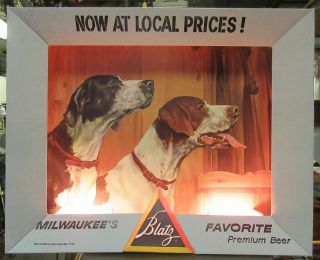 2 Vintage Blatz Beer Signs Nos Advertising Shadow Box Lights