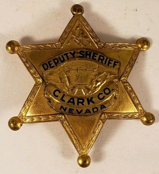 Obsolete Vintage Schenck Las Vegas Clark County Nevada Deputy Sheriff Badge
