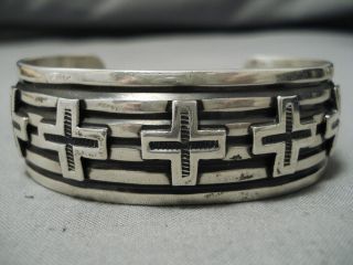 IMPORTANT VINTAGE NAVAJO ANDY CAMDMAN STERLING SILVER NATIVE AMERICAN BRACELET 2