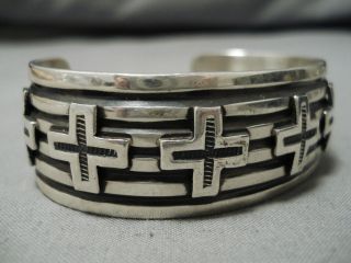 IMPORTANT VINTAGE NAVAJO ANDY CAMDMAN STERLING SILVER NATIVE AMERICAN BRACELET 4