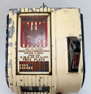 Vintage American Eagle 1 Cent 3 Reel Slot Machine Trade Stimulator 5