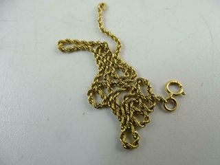 Vintage 14k Solid Yellow Gold Twisted Rope Child 