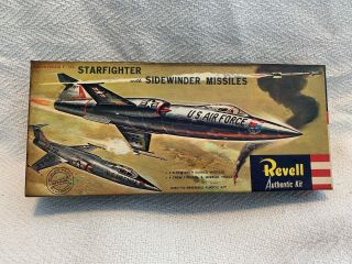 Vintage 1958 Revell Lockheed F - 104 Starfighter W/ Sidewinder Missiles Model Kit