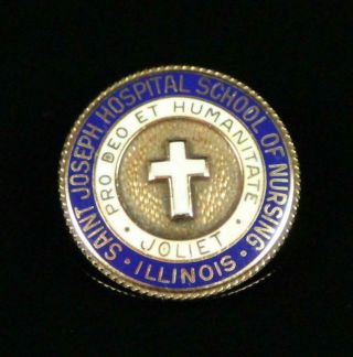 Vtg 10K Gold St Joseph Hospital School Nursing Illinois Pin Medical Memorabilia 5