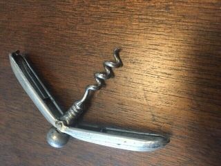 Rare Antique Pea Pod Folding Corkscrew