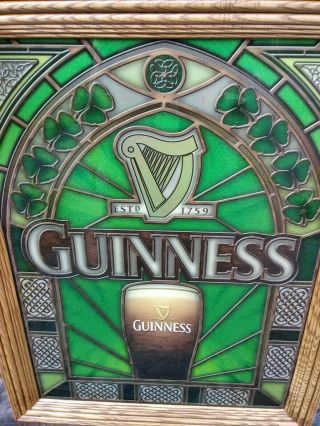Vintage Guinness Beer All Wood Sign & Mirror 27in Tall 21in Wide