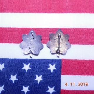Pair WWII Shold - R - Form Sterling Silver US Army Major Rank Oak Leaf Pin 8 GR.  925 3