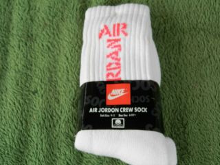 Vintage Nos Nike Swoosh Air Jordan Crew Socks Red/white Estate Find
